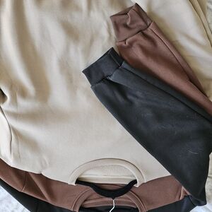 Beige and Brown Sweatshirt Set